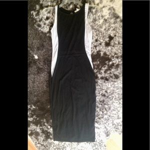 Black and white bodycon dress